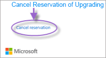 cancel reservation of upgrading