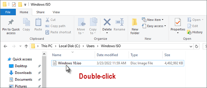  double-click ISO file