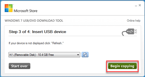 Insert USB type