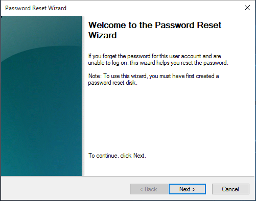 Follow the wizard to change or remove password