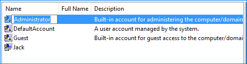 Type new name for administrator account