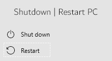 shutdown or restart in Windows 10