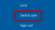 Switch user in Windows 10