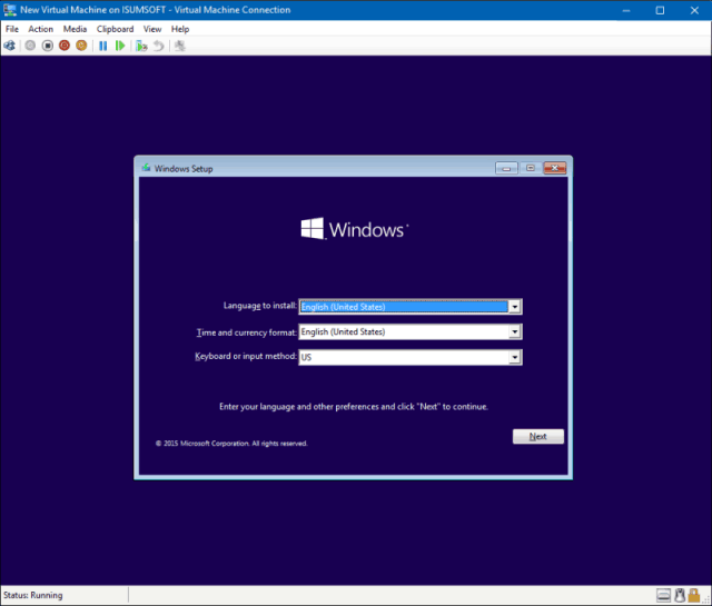 Install Windows 10 in virtual machine