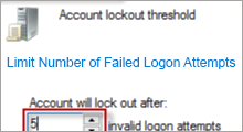 limit the number of failed logon attempts
