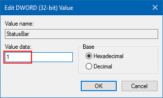 Display Status Bar in Notepad
