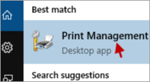 open print management in Windows 10