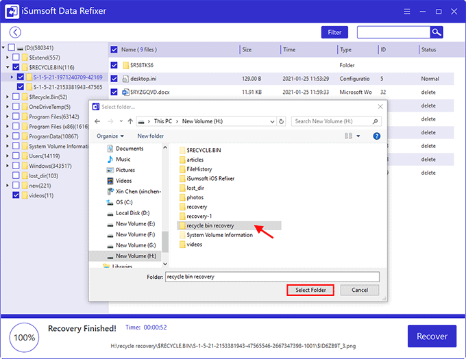 select folder to save files