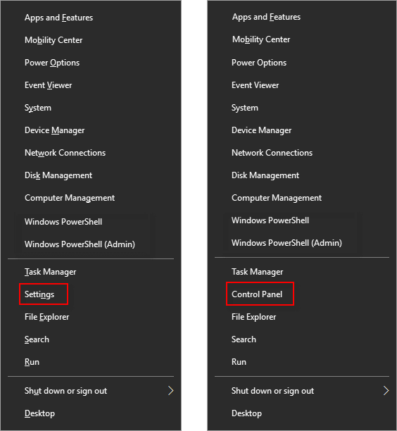 Replace Settings with Control Panel to WinX menu in Windows 10 Creators Update