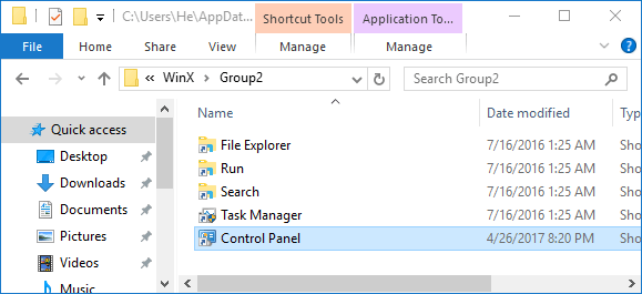 Shortcut tool