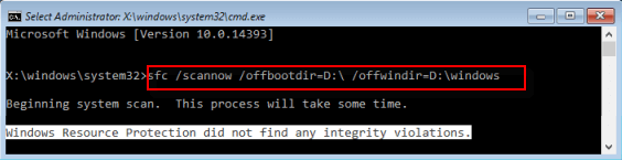 Run SFC scannow offline at Boot