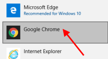 set Chrome as default web browser