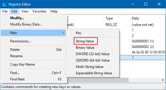Create a new String Value named AutoEndTasks