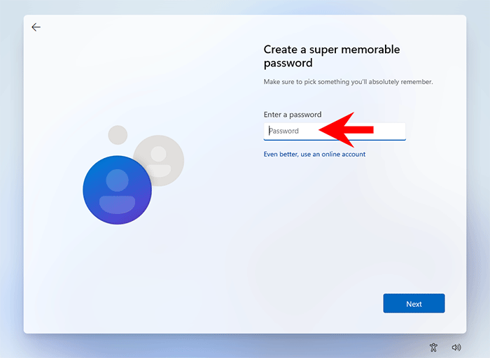 leave password blank