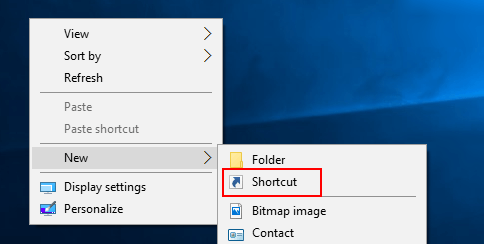 Create a new shortcut