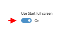 switch between start menu and start screen