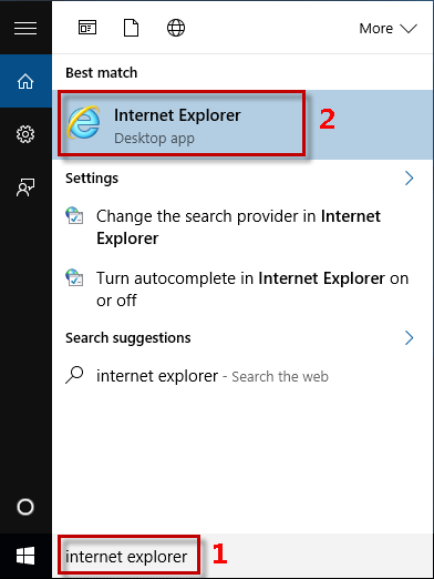 Search internet explorer