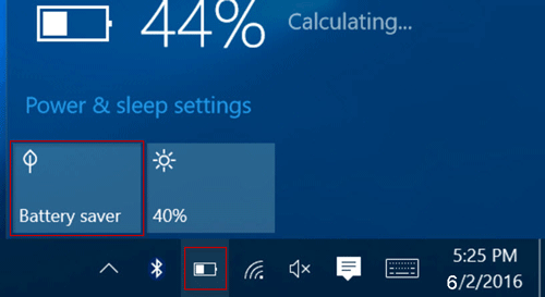 turn on or off battery saver in Windows 10