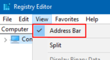 use address bar in registry