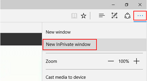 Use new InPrivate window