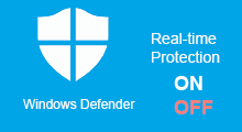 turn on Windows defender real-time protection