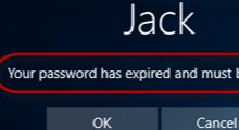 your password has expired and must be changed