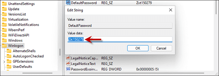 set your default password