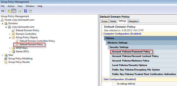 Select Default Domain Policy