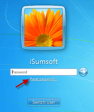 Click Reset Password link