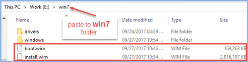 Paste two file into win7 folder
