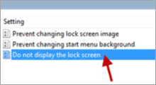 disable auto lock screen feature in Windows 8