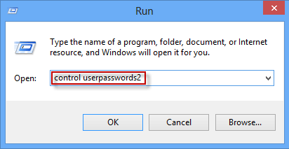 Run command to open User Accounts