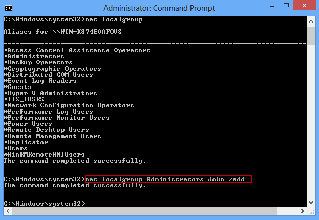 Command Line User Management Vista