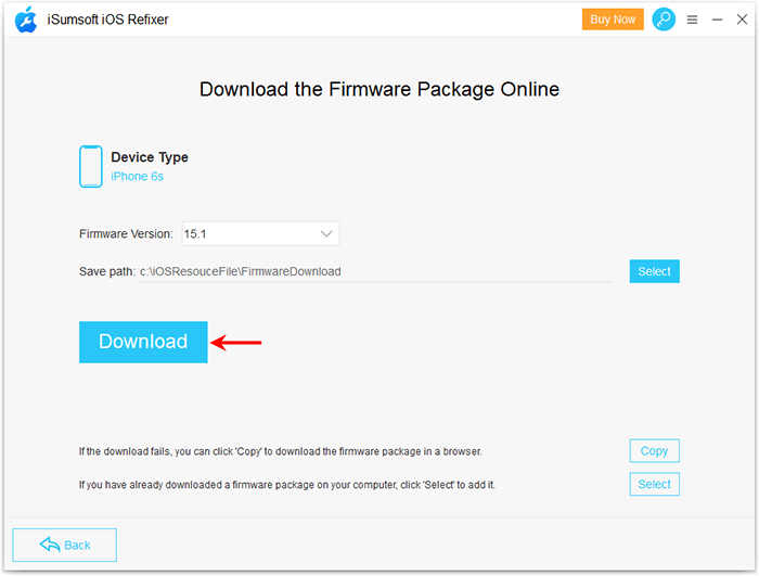 click Download to download firmware