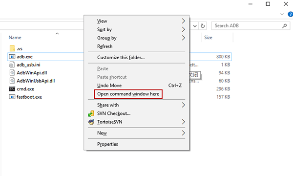 open command window