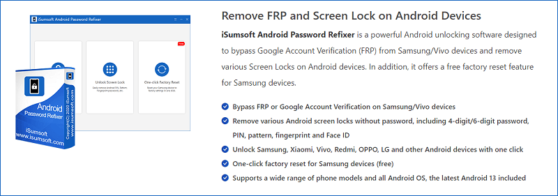 features of android password refixer