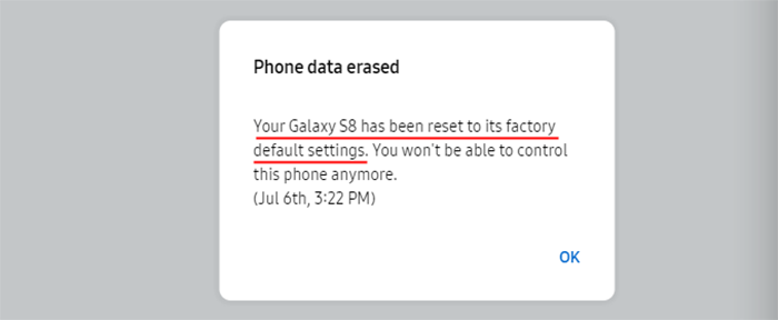 Galaxy has been reset to factory settings