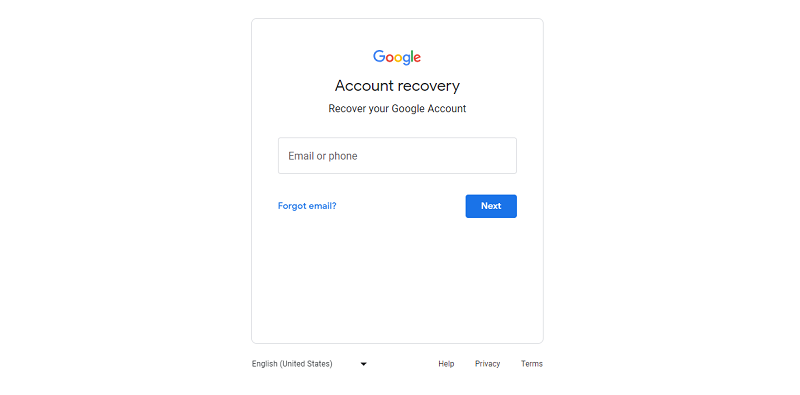 enter google account