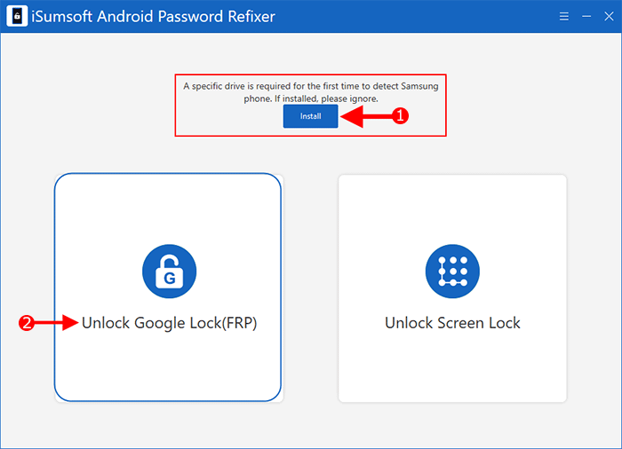 select Unlock Google Lock