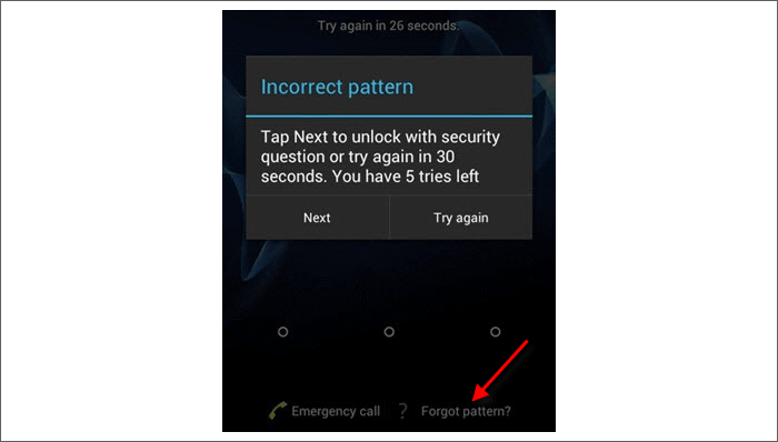 click Forgot Pattern