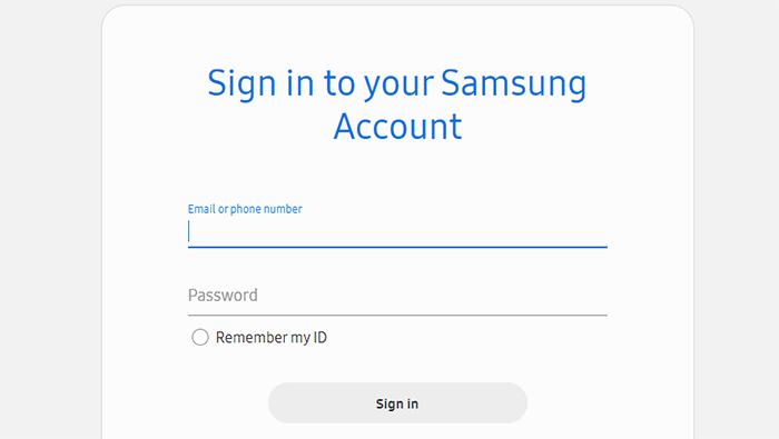 sign in to Samsung account