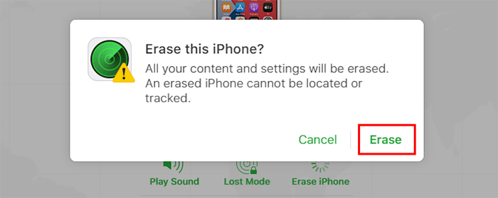 click Erase iPhone