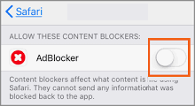 enable content blocker for safari in iPhone