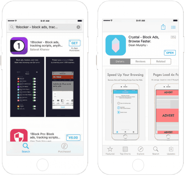 Download content blocker apps from App Store