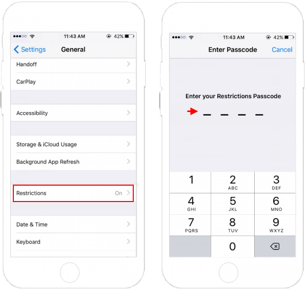 how to turn restrictions off on iphone 11