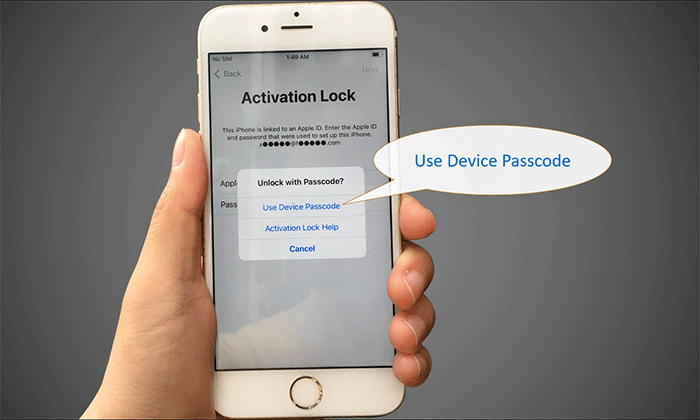 tap Use Device Passcode