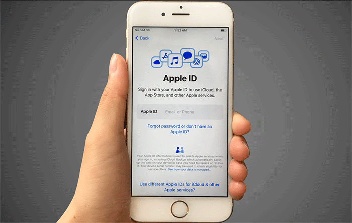 use new Apple ID to activate iPhone