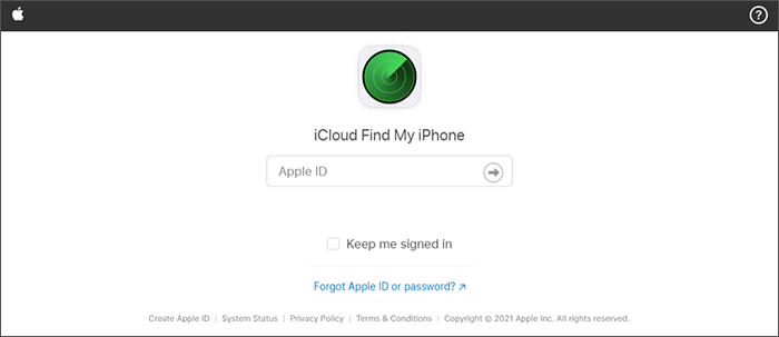 log into Find My iPhone