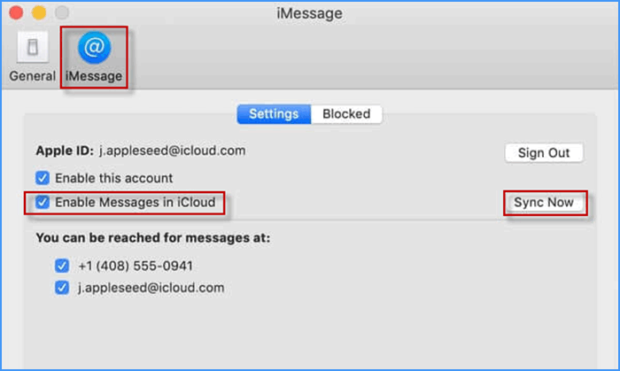 enable messages in iCloud to sync photos