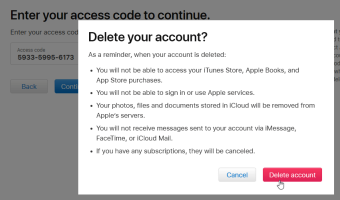 Delete iCloud Account